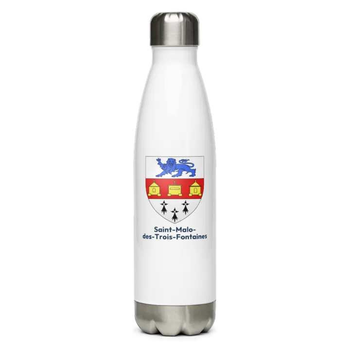 Gourde inox blason de Saint-Malo-des-Trois-Fontaines