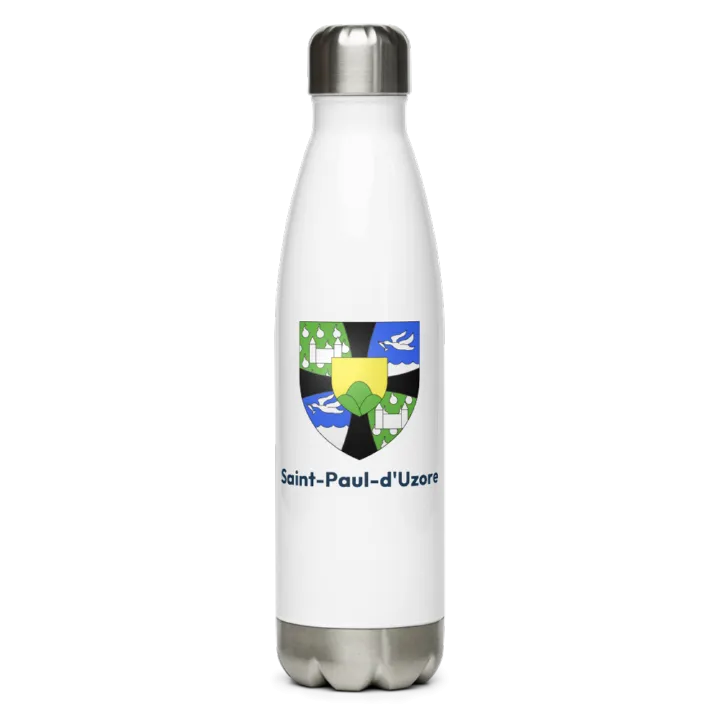 Gourde inox — blason de Saint-Paul-d'Uzore