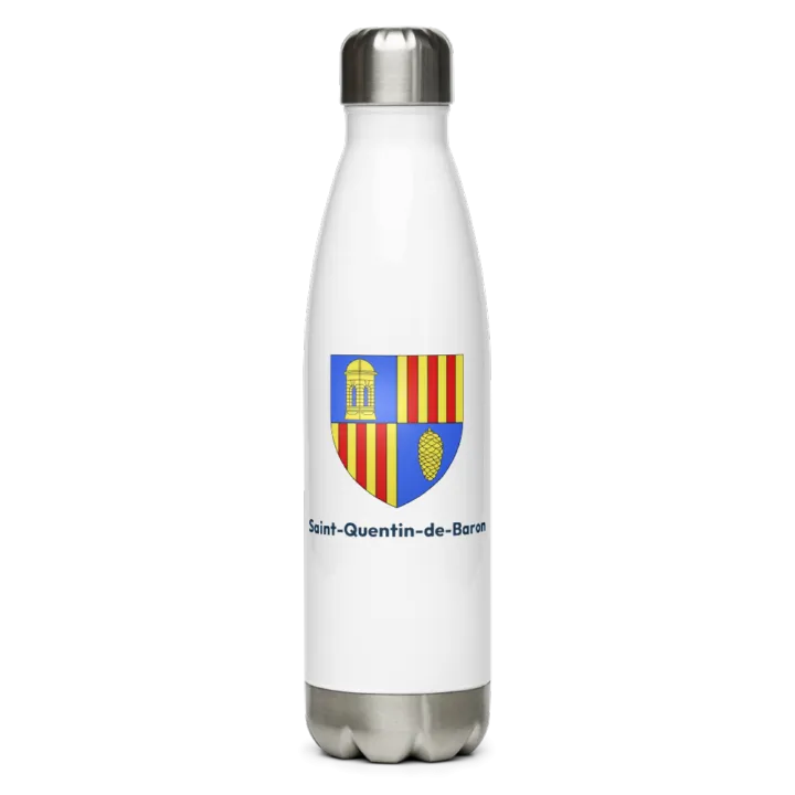 Gourde inox — blason de Saint-Quentin-de-Baron