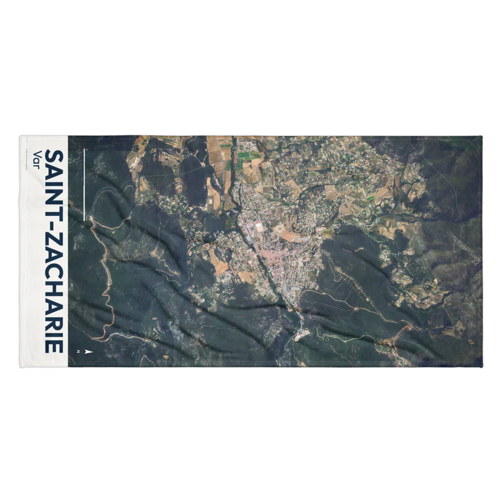 Serviette de plage — vue aérienne de Saint-Zacharie