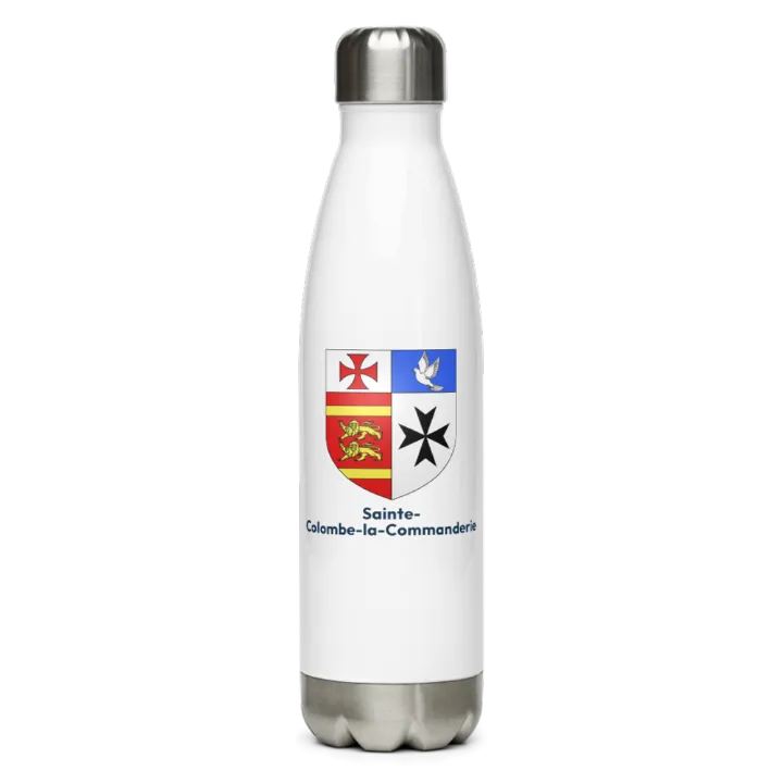 Gourde inox — blason de Sainte-Colombe-la-Commanderie