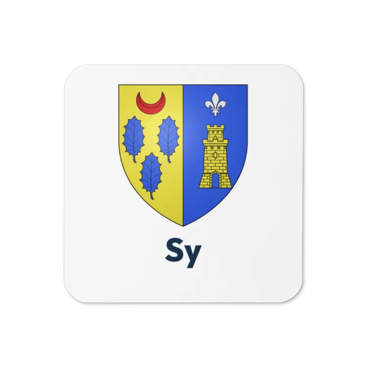 Sous-verre liège blason de Sy