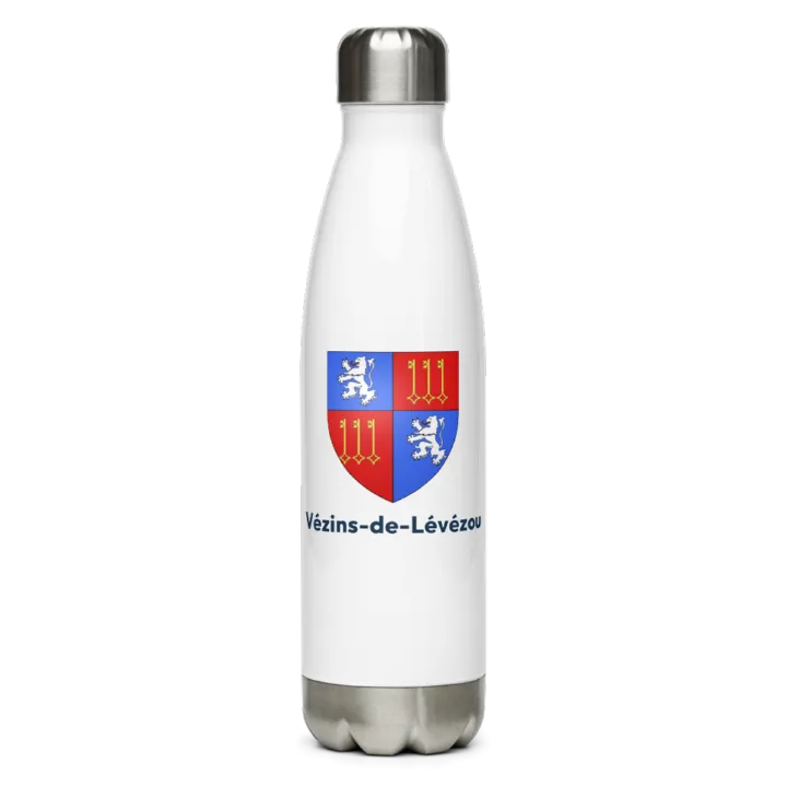 Gourde inox — blason de Vézins-de-Lévézou