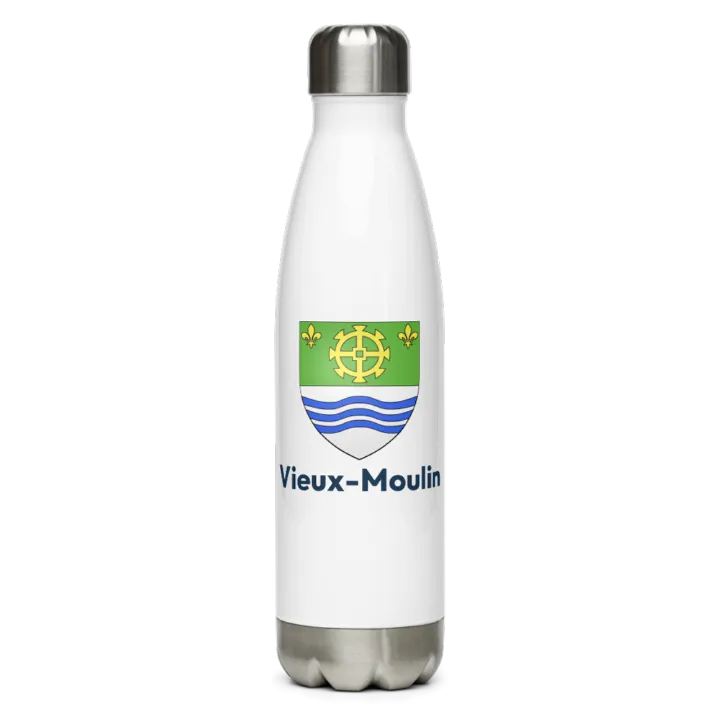 Gourde inox — blason de Vieux-Moulin