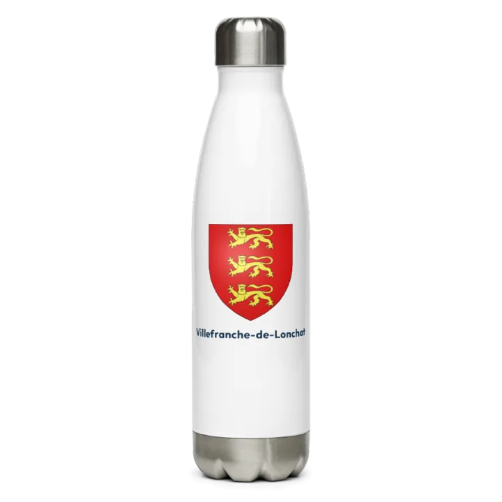 Gourde inox — blason de Villefranche-de-Lonchat