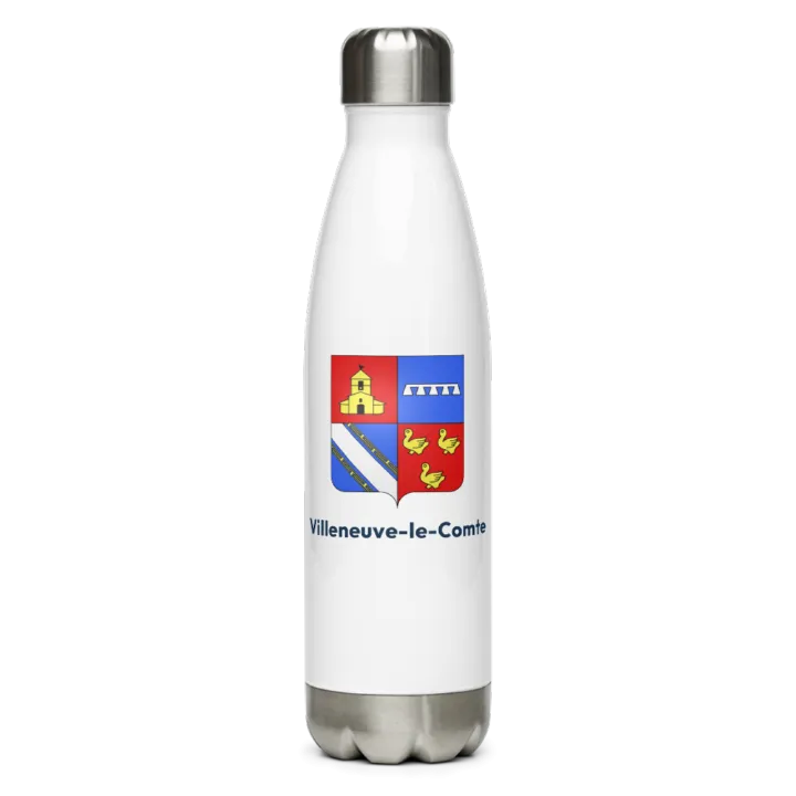Gourde inox blason de Villeneuve-le-Comte