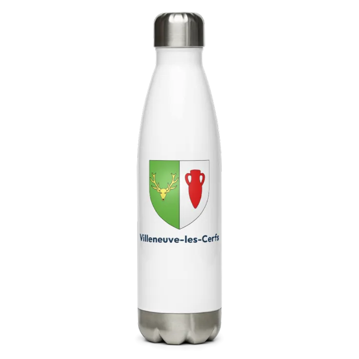 Gourde inox blason de Villeneuve-les-Cerfs