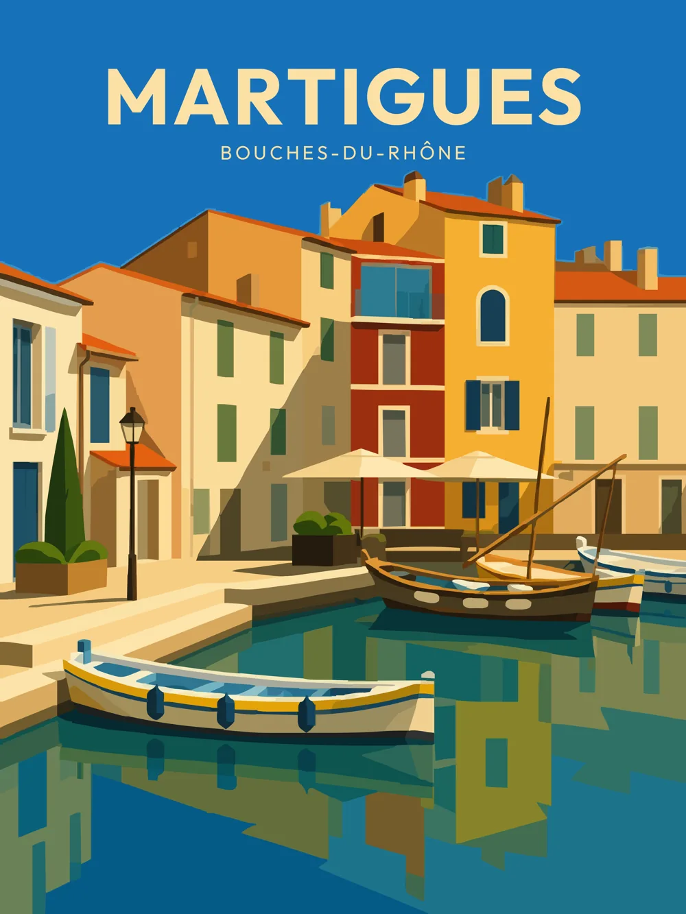 Affiche Affiche vintage de Martigues et du Miroir aux Oiseaux