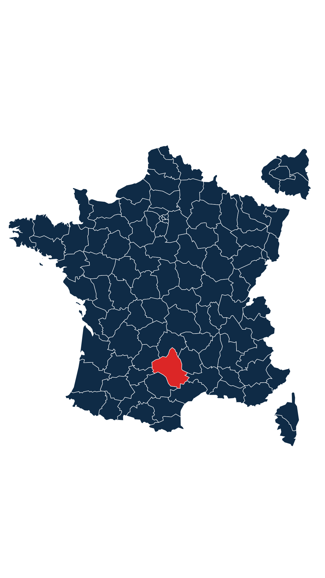 Carte du département Aveyron (12)