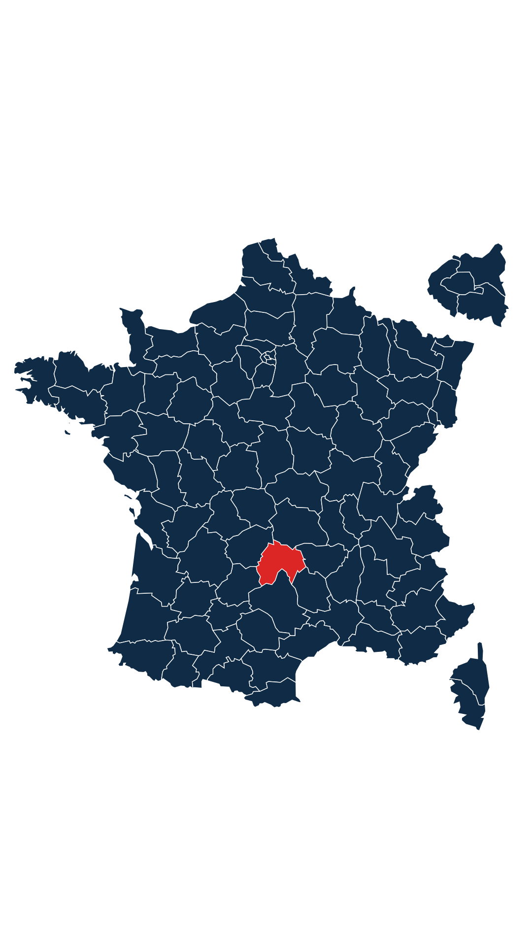 Carte du département Cantal (15)