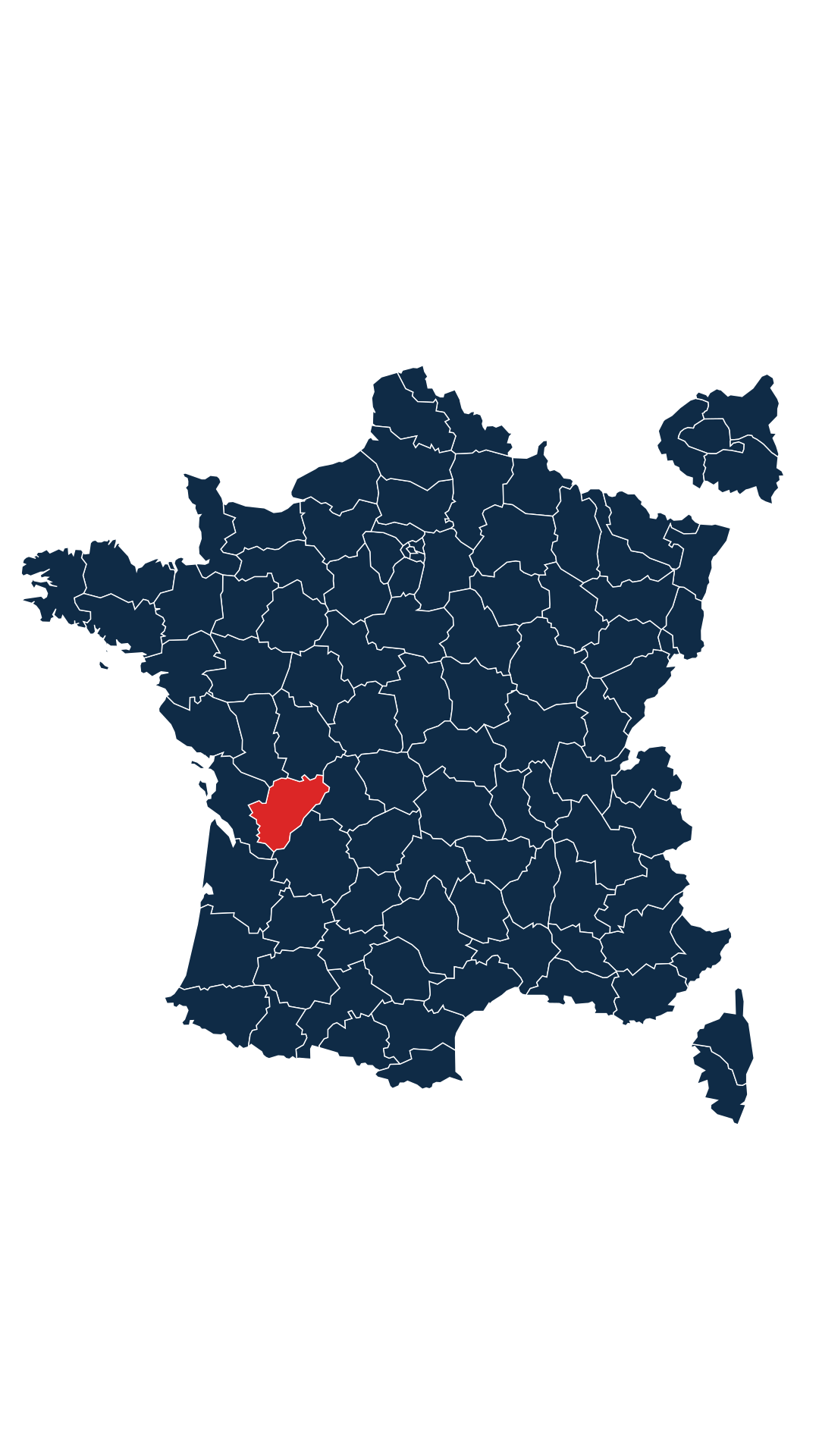 Carte du département Charente (16)