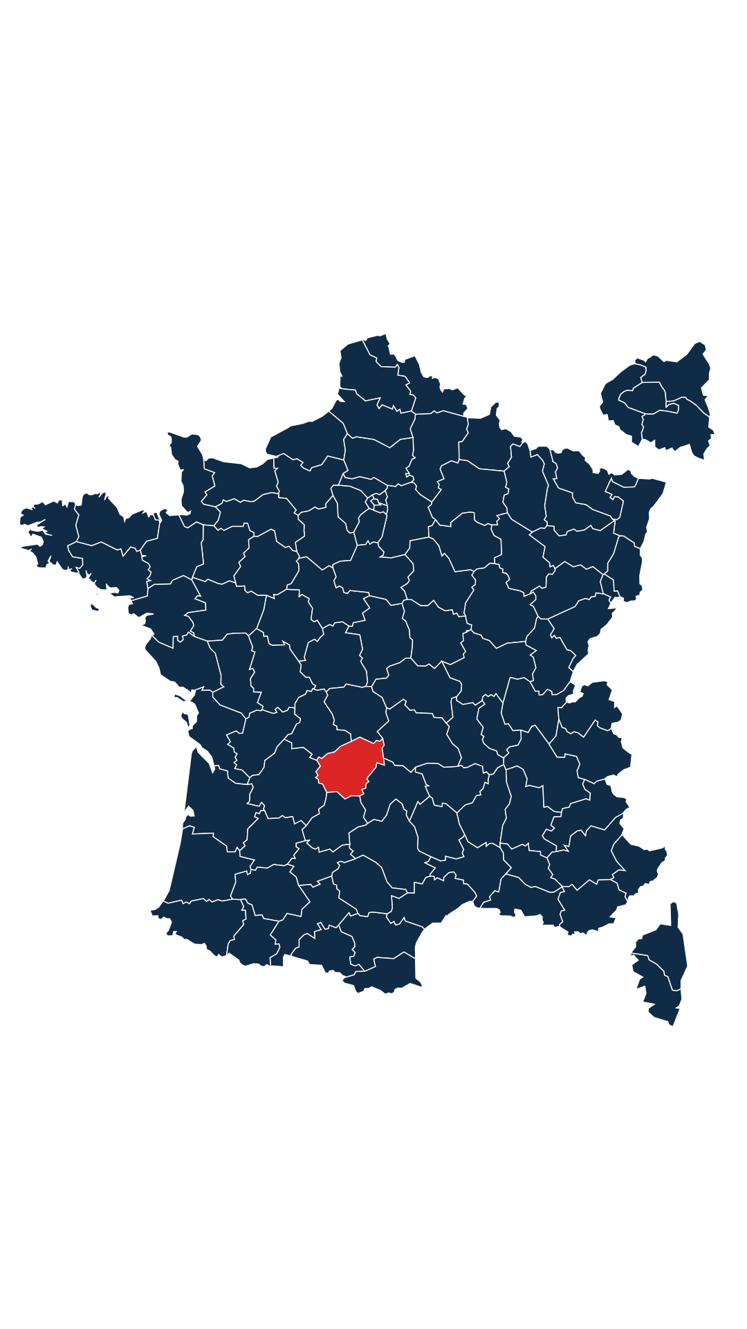 Carte du département Corrèze (19)
