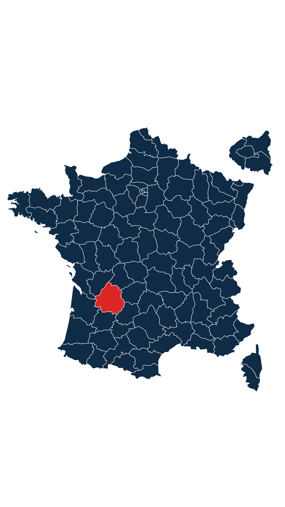 Carte du département Dordogne (24)