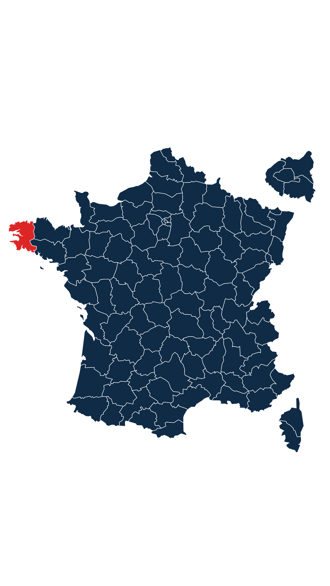 Carte du département Finistère (29)
