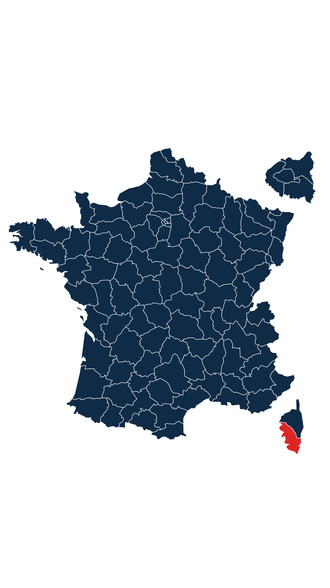 Carte du département Corse-du-Sud (2A)