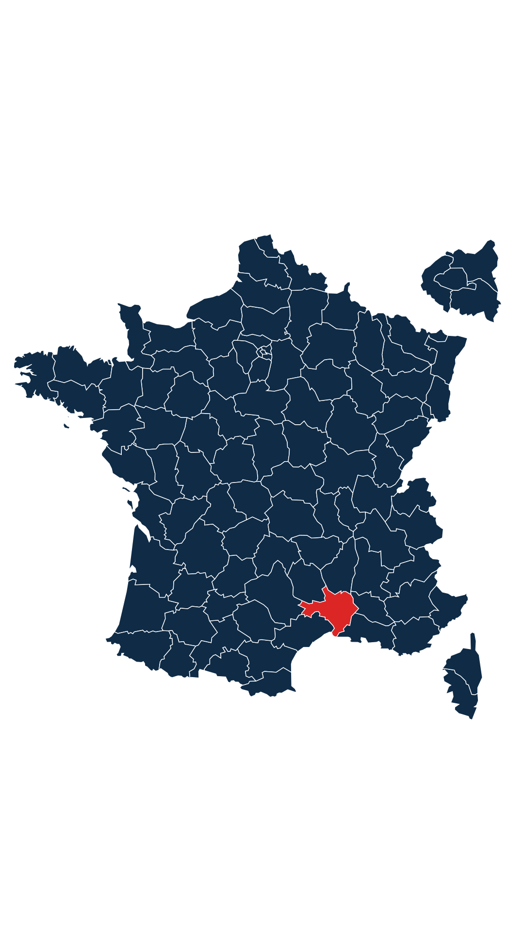 Carte du département Gard (30)