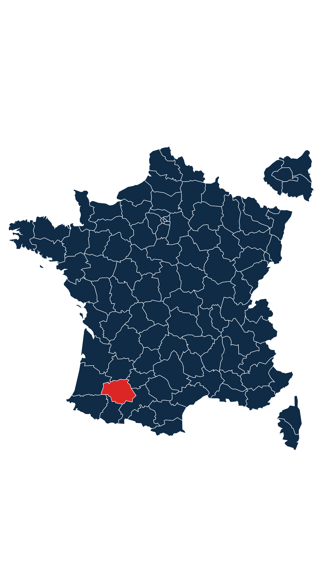 Carte du département Gers (32)
