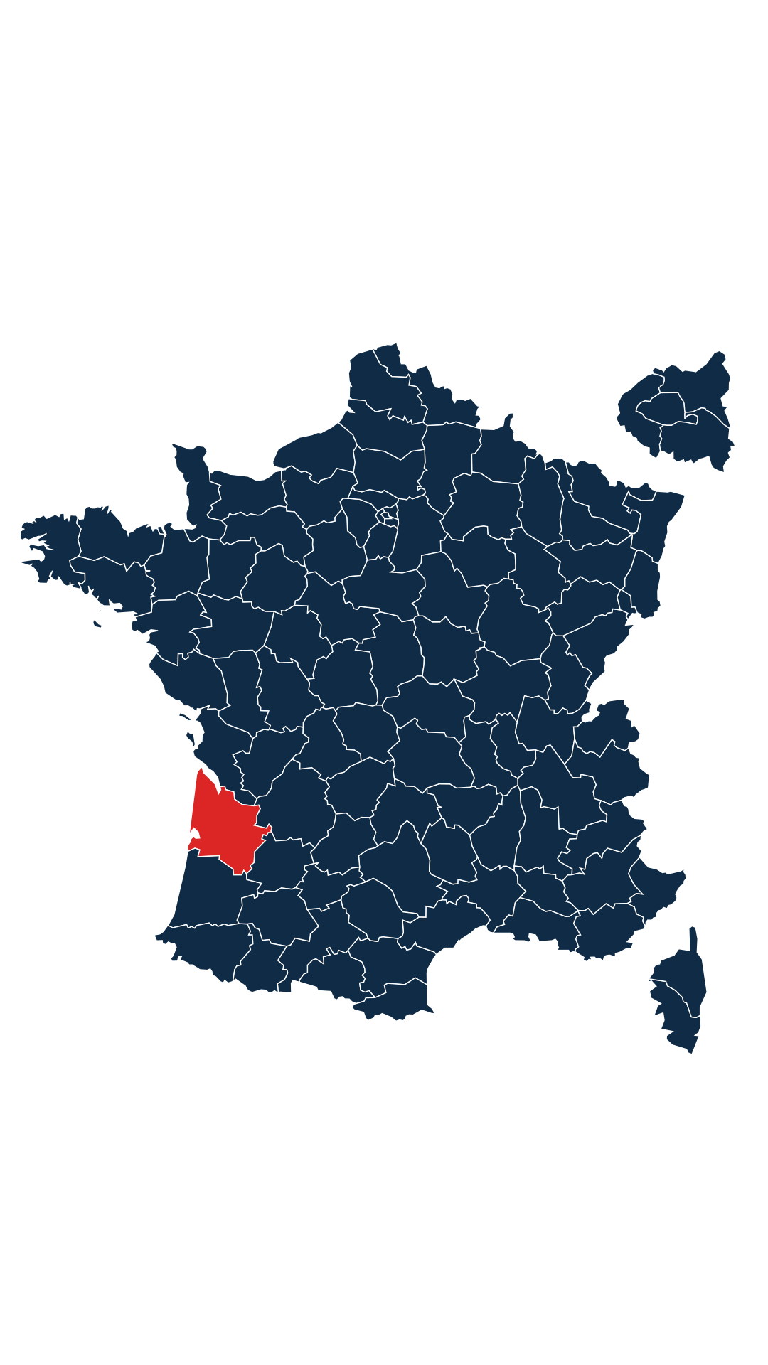 Carte du département Gironde (33)