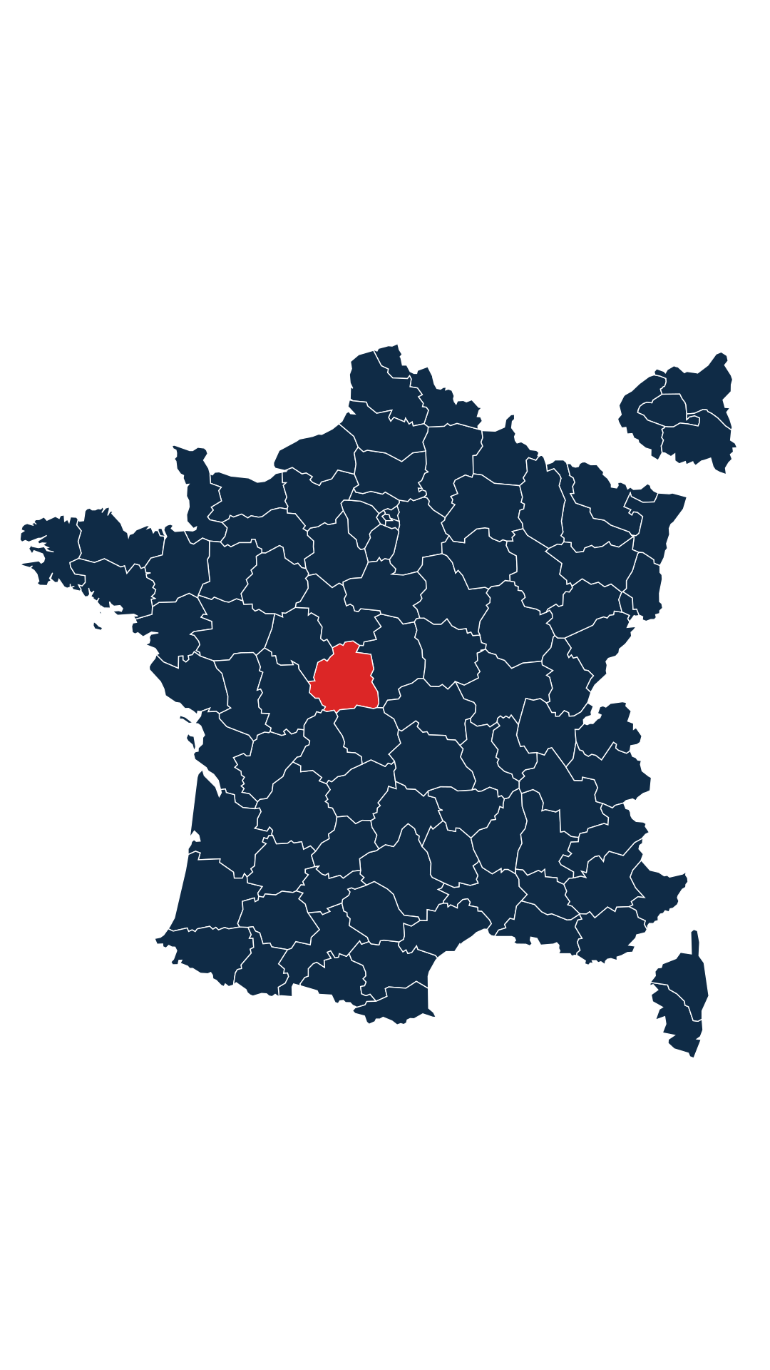 Carte du département Indre (36)
