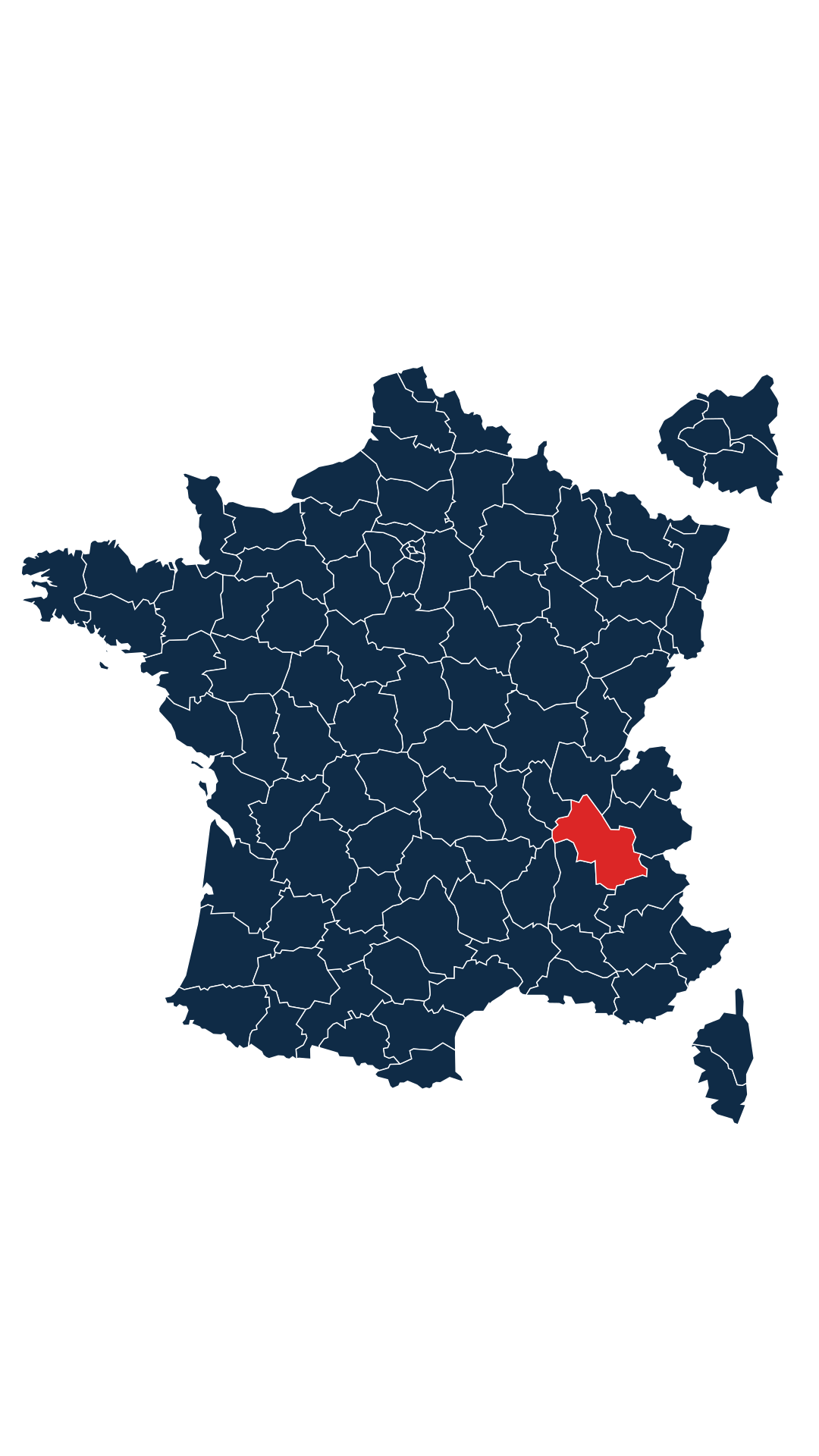 Carte du département Isère (38)