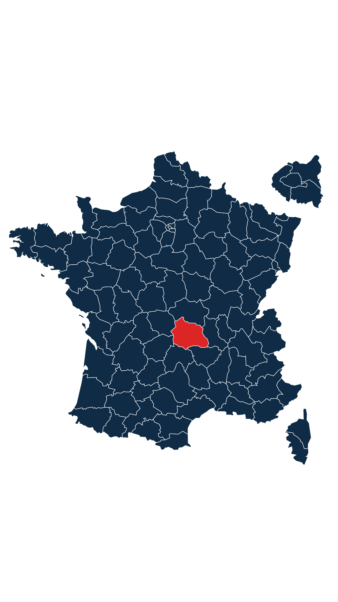 Carte du département Puy-de-Dôme (63)