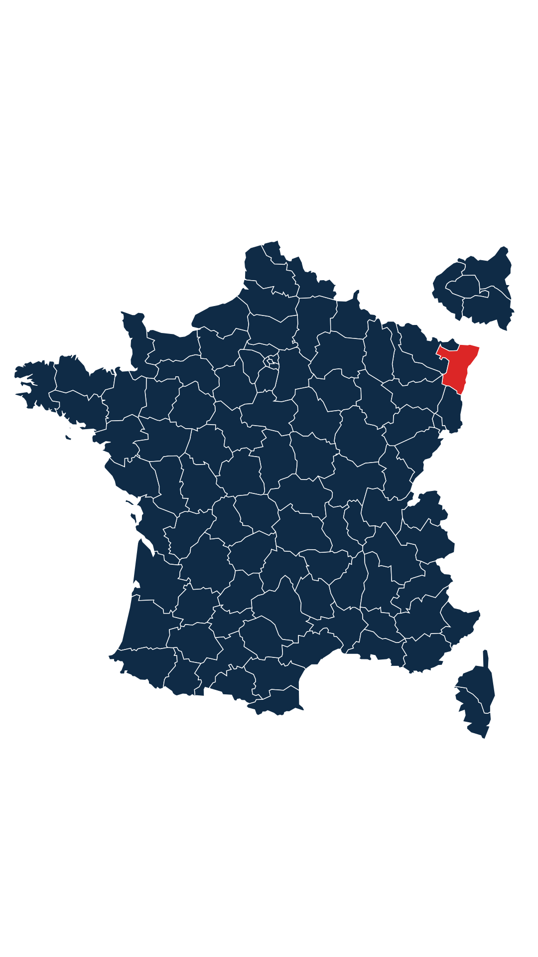 Carte du département Bas-Rhin (67)