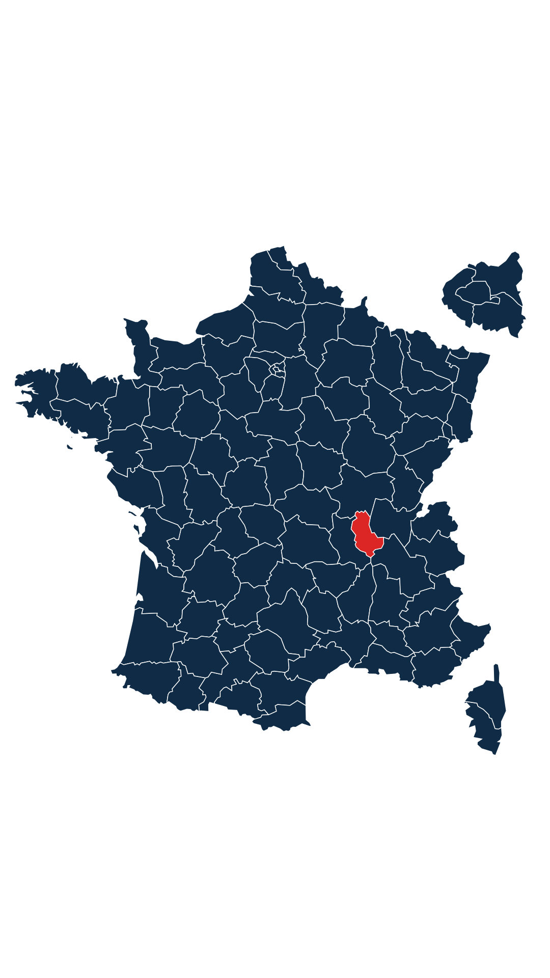 Carte du département Rhône (69)