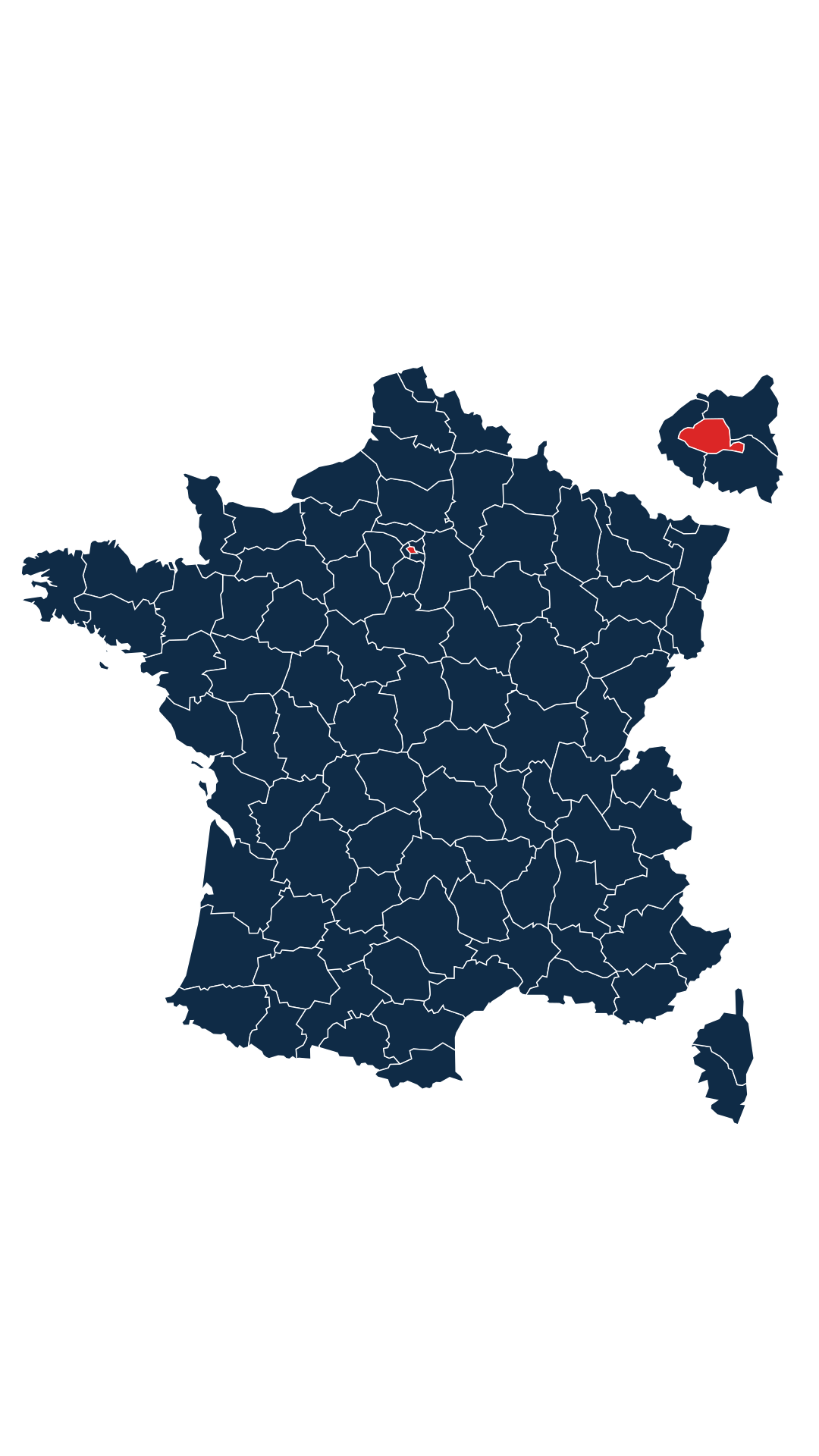 Carte du département Paris (75)