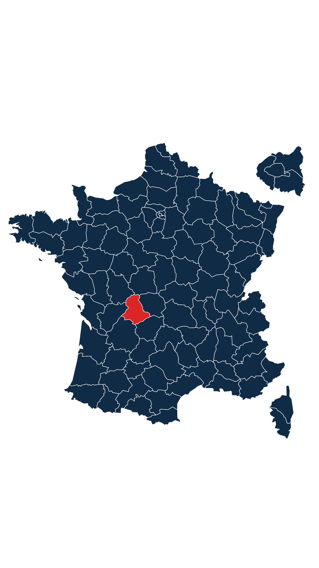 Carte du département Haute-Vienne (87)