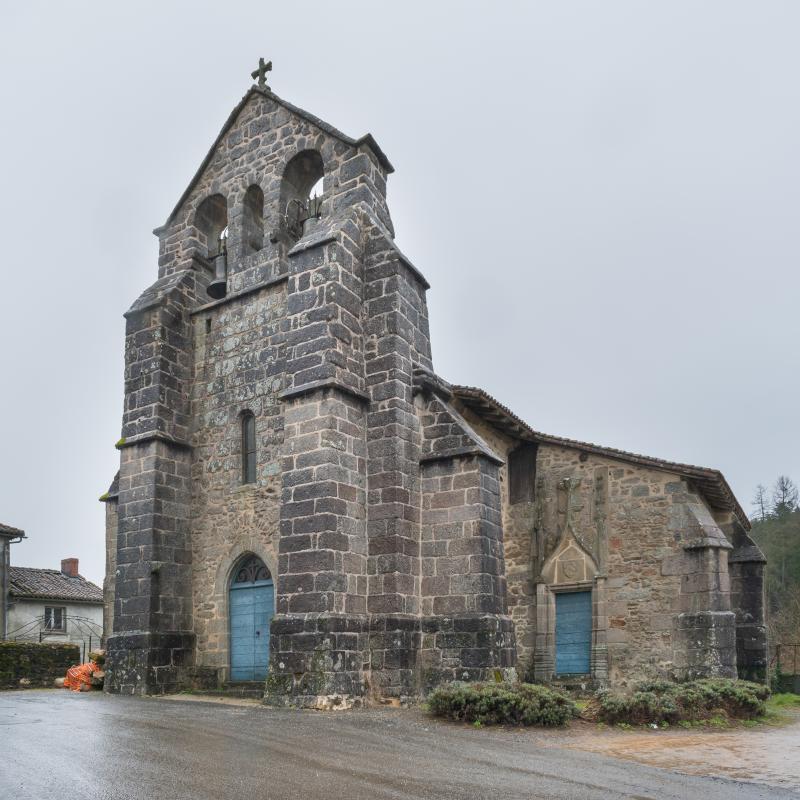 Eglise Saint-Maurice avec croix de parvis, Moissannes