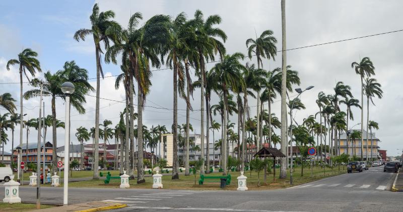 Place de l'Esplanade, dite place des Palmistes, Cayenne