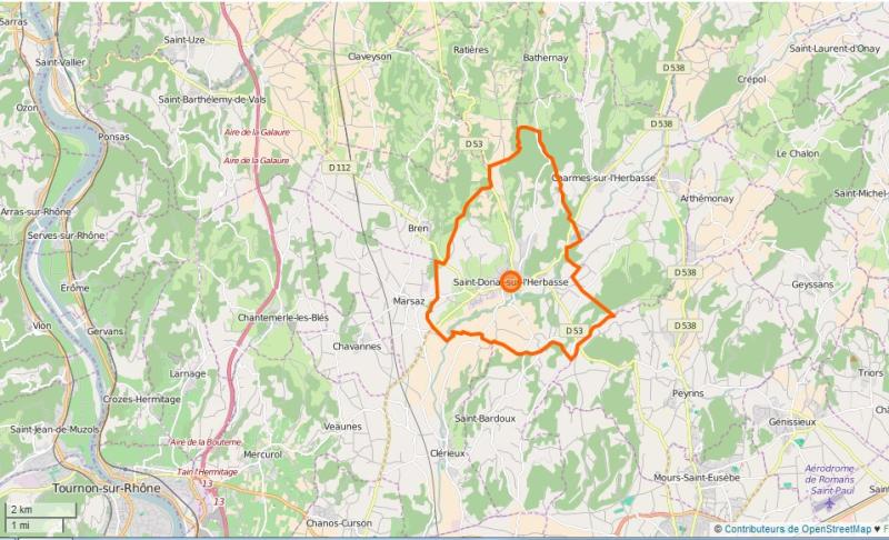 Vue de Saint-Donat-sur-L'herbasse, Drôme (26260)